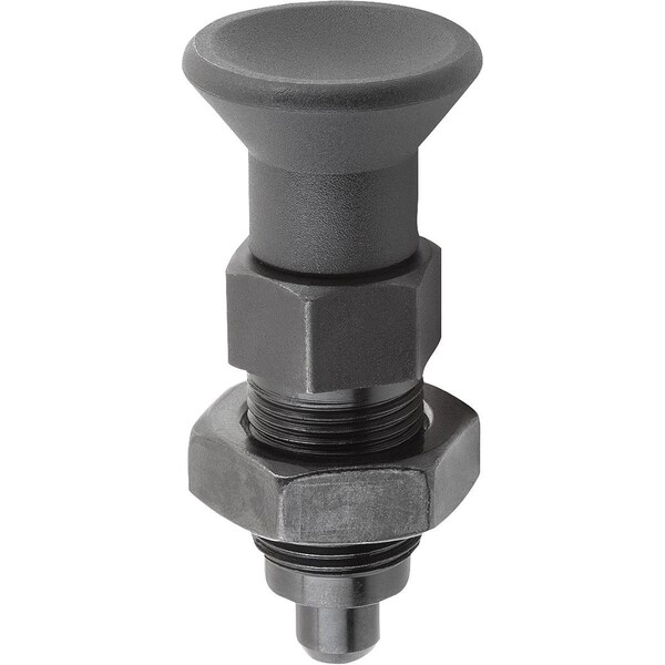 Indexing Plunger Premium, Cylindrical, Size:4 D1=M20X1, 5, D=10, Form:B Wo. Groove W Locknut,